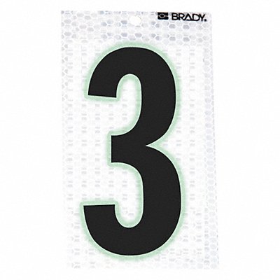 BRADY 30003 Ultra Reflective Numbers 3 PK10
