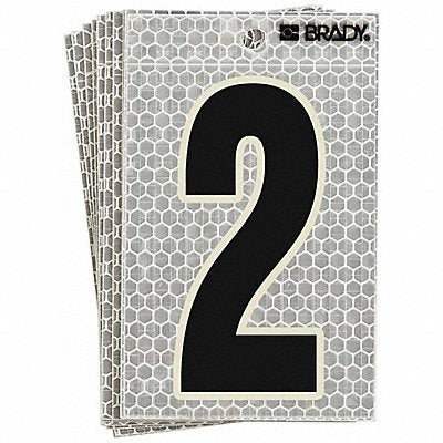 BRADY 30202 Ultra Reflective Numbers 2 6 in H PK10