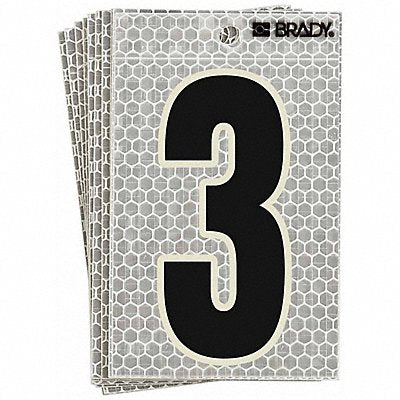 BRADY 30203 Ultra Reflective Numbers 3 6 in H PK10