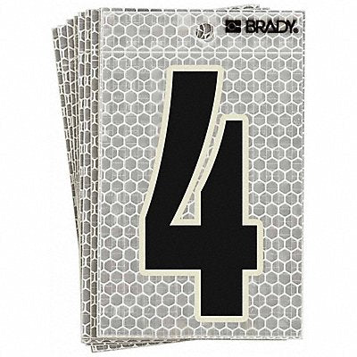BRADY 30204 Ultra Reflective Numbers 4 6 in H PK10