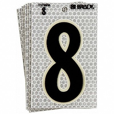 BRADY 30208 Ultra Reflective Numbers 8 6 in H PK10