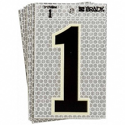 BRADY 30201 Ultra Reflective Numbers 1 6 in H PK10