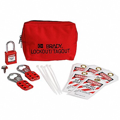 BRADY 153668 Lockout Kit 2 Lockouts 5 Tags Red