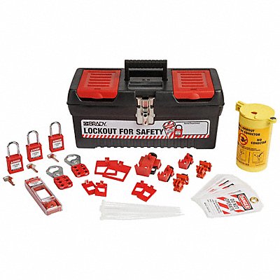 BRADY 153670 Lockout Kit 11 Lockouts 10 Tags Black