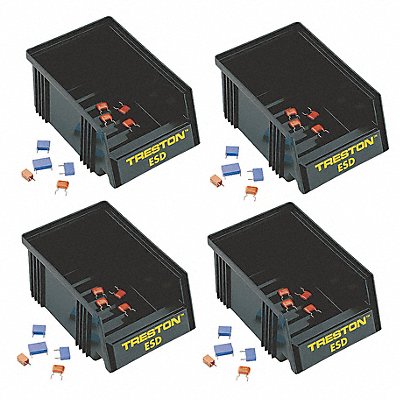 TRESTON SBS410154ESD One Size ESD Stacking Bins Black PK4