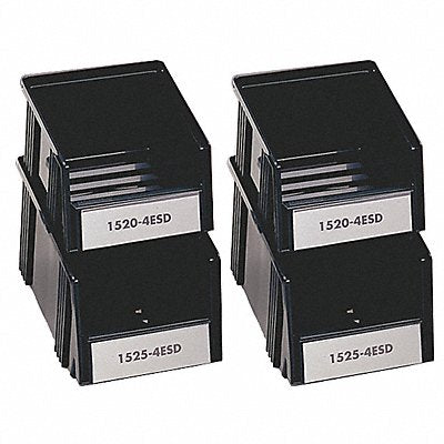 TRESTON SBS42ESD Assorted Size ESD Stacking Bins Blk PK4