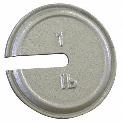 RICE LAKE WEIGHING SYSTEMS 12842TR Weight Slotted 1 lb Cast Iron Class 7