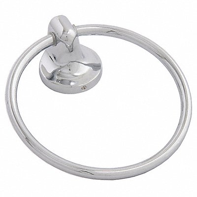 GRAINGER 48404 Towel Ring Zinc Polished Chrome 6 in w