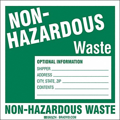 BRADY 121159 DOT Handling Label Waste 6 Label W PK50