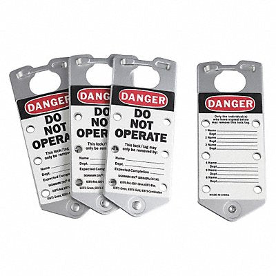 BRADY 65971 Lockout Hasp 6 Lock Silver PK5
