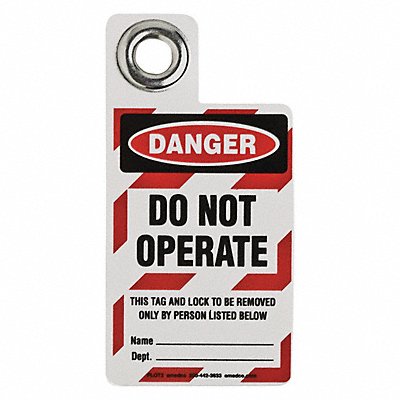 BRADY 105723 Danger Tag 3 x 2 In Bk and R/Wht Met