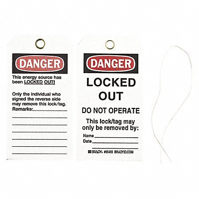 BRADY 65455 Danger Tag 5-3/4 x 3 In Cardstock PK25