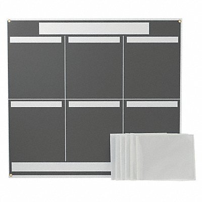 BRADY 114614 LEAN METRIC BOARD 37.25INX34.25IN GREY