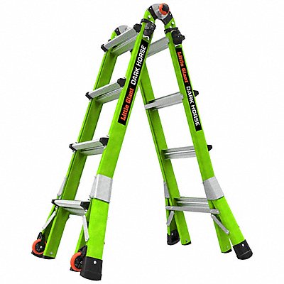 LITTLE GIANT 16117001 Ladder Fiberglass 4 to 7 ft H 300 lb Cap