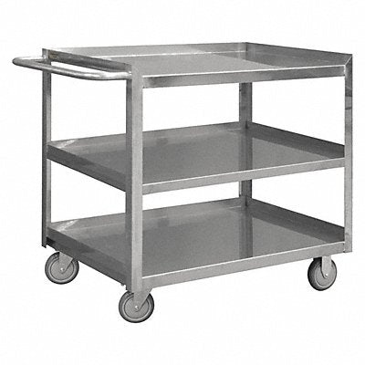 GRAINGER SRSC2016243FLD4PU Metal Shelf Cart 600 lb SS
