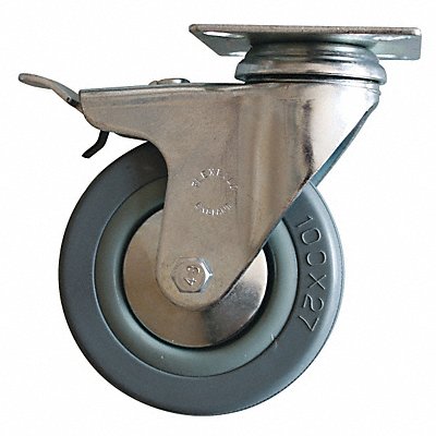 GRAINGER TSED075RN0DB Standard Plate Castor Swivel 154lb.