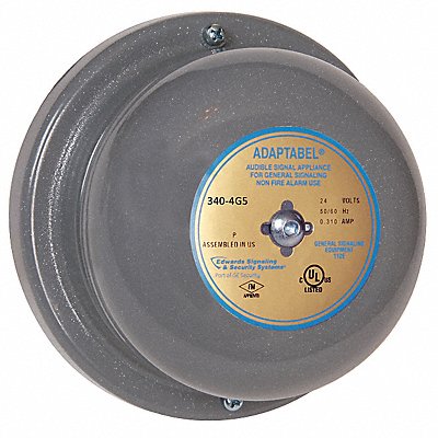 EDWARDS SIGNALING 3404G5 Bell 24VAC 0.250A Grey