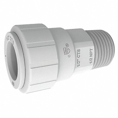 JOHN GUEST PSEI012026 Connector 1/2 CTS x 3/4 NPT White