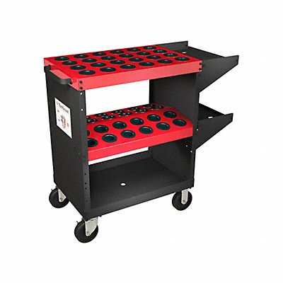 HUOT 13970 Rllng Cbnt 18 inWx35-1/4inDx35inH Red