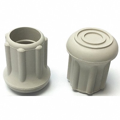 GRAINGER LTB18GNW Protective Leg Tip SlipOn Rd 47/64 PK10