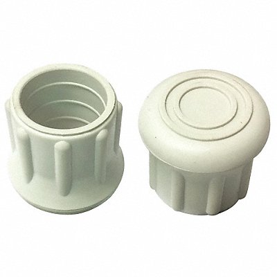 GRAINGER LTB20GW Protective Leg Tip SlipOn Rd 31/32 PK10