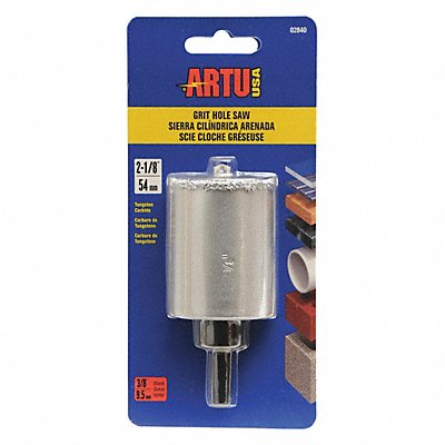 ARTU 2840 Hole Saw TC Grit 2-1/8 Arbor/Pilot