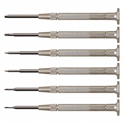 MOODY TOOL 580116 Steel Handle Slot ScrewDriver Set 6 Pc