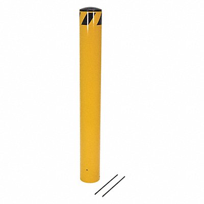 VESTIL BOLPP4845 Bollard 58 1/2 in H Yellow Carbon Steel