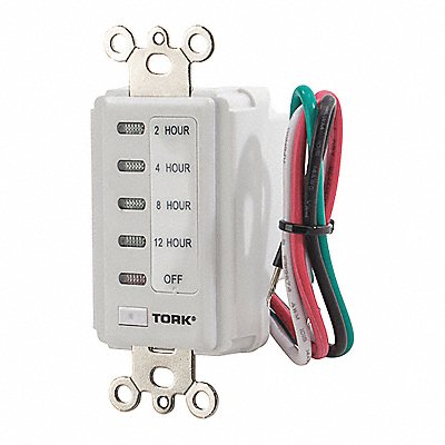 TORK D212HW Wall Switch Timer White 120V AC