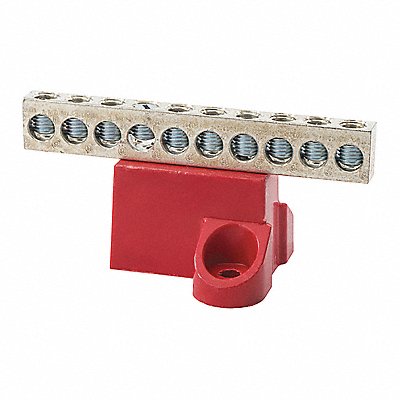 NSI INDUSTRIES GBA210 Ground Bar Aluminum 10 Circuit 2-14 AWG