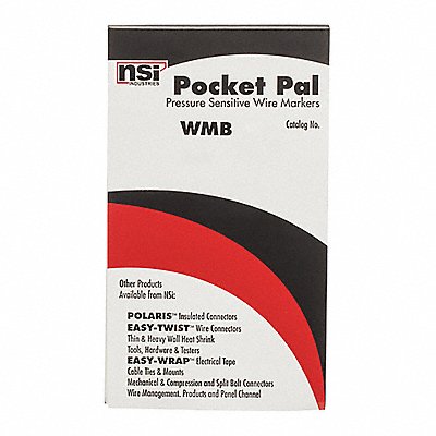 NSI INDUSTRIES WMB14 Wire Mrkr. Book (0-9) L1 L2 L3 T1 T2 T3