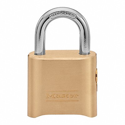 MASTER LOCK 176 Combination Padlock 1 1/2in Rectgle Gold