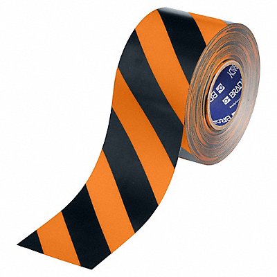 BRADY 177047 Floor Marking Tape Black/Orng 4 W 100ft