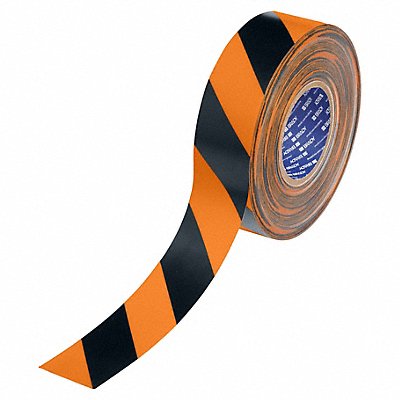 BRADY 177056 Floor Marking Tape Black/Orng 2 W 100ft