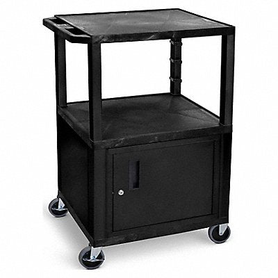 GRAINGER WT42C2E Audio-Visual Cart 300 lb Black 18 in L