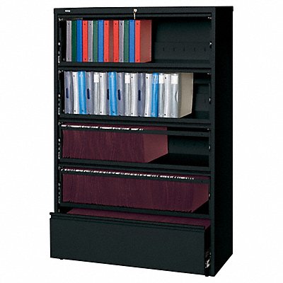 HIRSH 17976 Lateral File Cabinet Blk 68 5/8 in H
