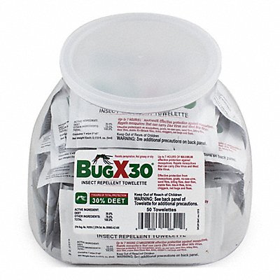 BUGX 18760 Insect Repel Wipes 0.172 oz Packet PK50