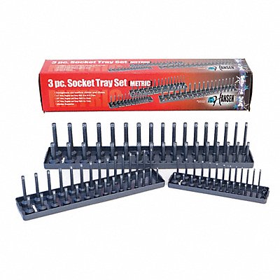 HANSEN 9302 Socket Tray Set Metric Grey 3 pcs.