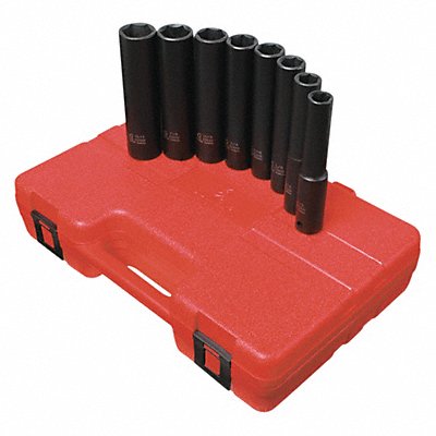 SUNEX TOOLS 2848 Extra Deep Socket Set SAE 1/2 Drive