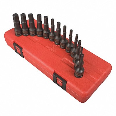 SUNEX TOOLS 3649 Hex Driver Set 13 pcs. SAE/Metric 3/8