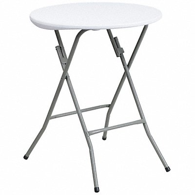 FLASH FURNITURE DADYCZ80R1SMGWGG Wh 24Rnd Plastic Fold Table