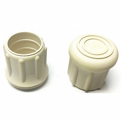 GRAINGER LTB21W Protective Leg Tip SlipOn Rd 1-3/32 PK25