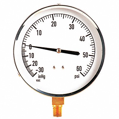 GRAINGER 18C742 G3995 Pressure Gauge Mechanical Cont 4-1/2 In