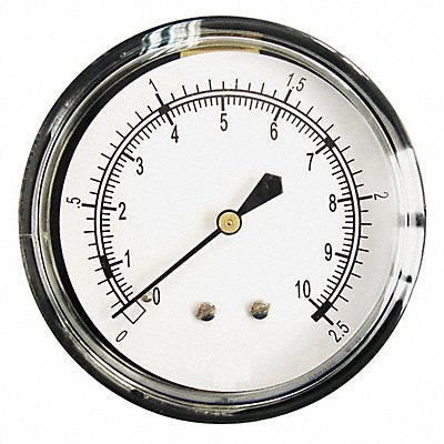 GRAINGER 18C798 G3998 Press Gauge Low Press Diaphragm 2-1/2 In