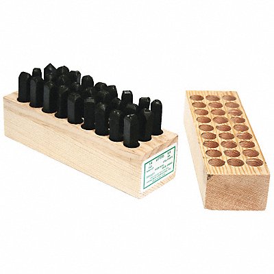 YOUNG BROS. STAMP WORKS 6272 Hand Cut Letter Set 1/4in H Gothic Steel