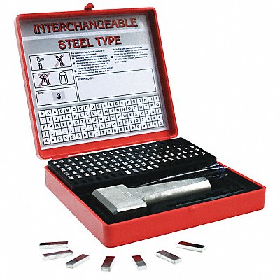 YOUNG BROS. STAMP WORKS 21129 Sharp Face Stamp Kit 3/32in H Gothic