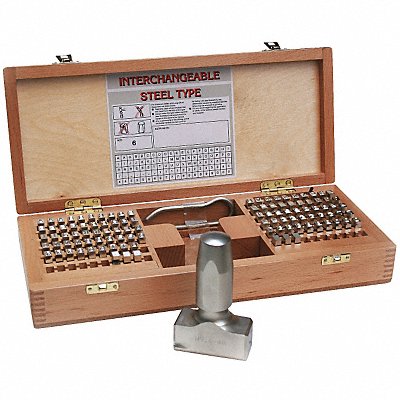 YOUNG BROS. STAMP WORKS 51069RF Sharp Face Stamp Kit 3/16in H Gothic