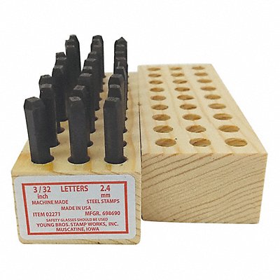 YOUNG BROS. STAMP WORKS 2271 Machine Made Letter Set 3/32in H Gothic