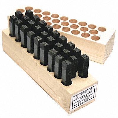 YOUNG BROS. STAMP WORKS 5276 Round Face Dot Letter Set 3/16in H Steel