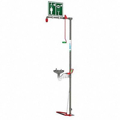 HUGHES SAFETY 18G85G Drench Shwr w/Face-Eyewash 103.03x12.4in